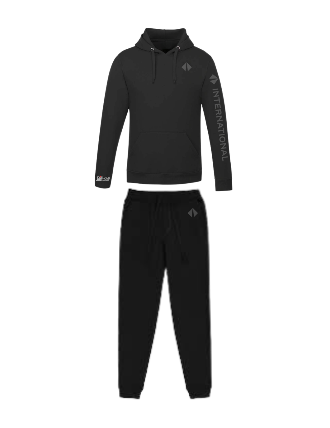 Diamond International Black Tracksuit – Hoodie & Joggers Set