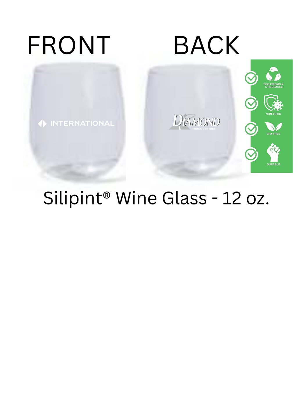 Silicone 12oz Stemless wine glass