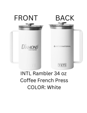 34oz White Coffee French Press - Diamond Edition